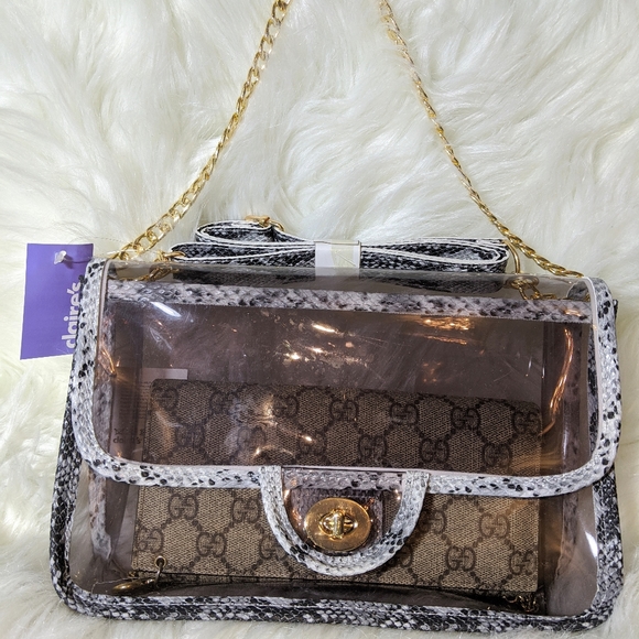 NWT Clear Flap Bag And Pouch - Picture 12 of 13